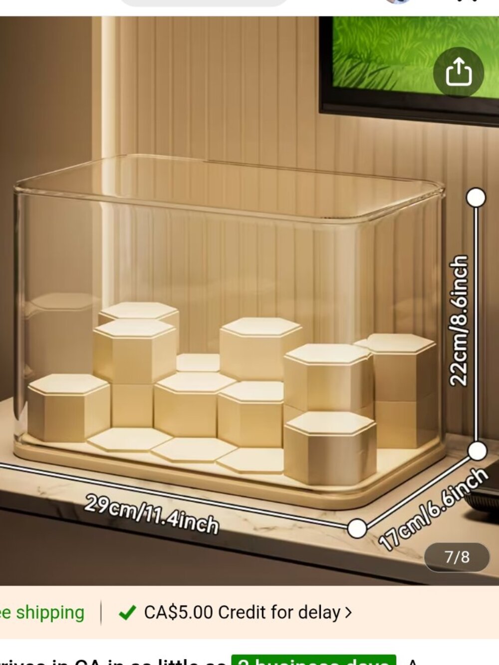 Transparent Honeycomb Display Case for Figurines Toys